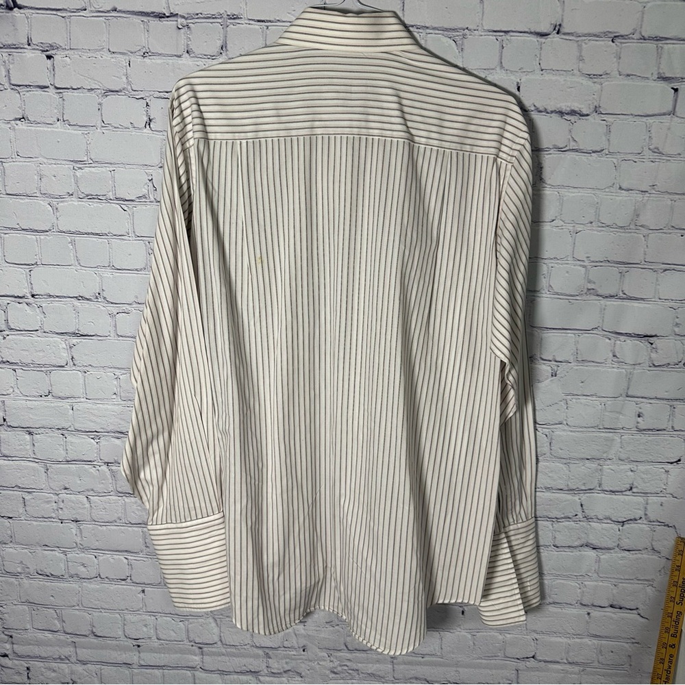 Sean John Men's Cream and Black Pinstripe Dress Shirt - Picture 2 of 3